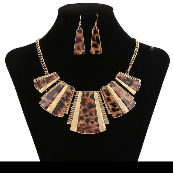 Chunky Leopard Print Jewelry Set - Picture 5 of 7